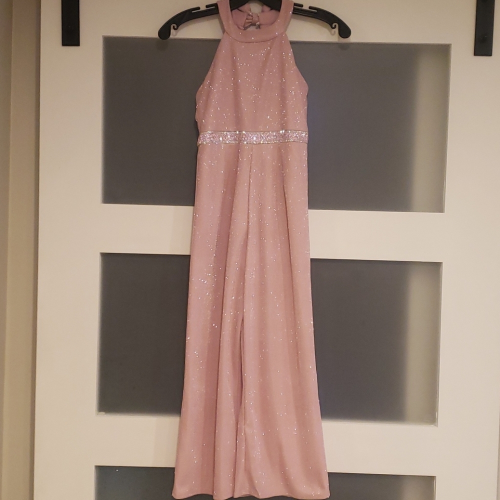 Pink jumpsuit. Pageant outfit.